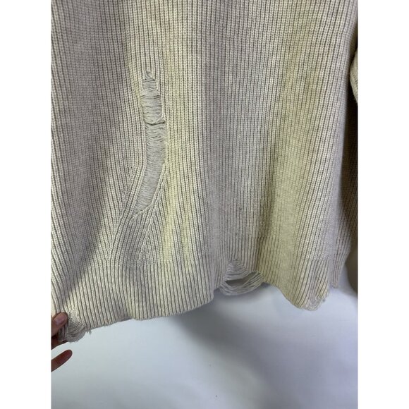 Helmut Lang Wool Cashmere Knit Distressed Sweater Ivory - Picture 9 of 9